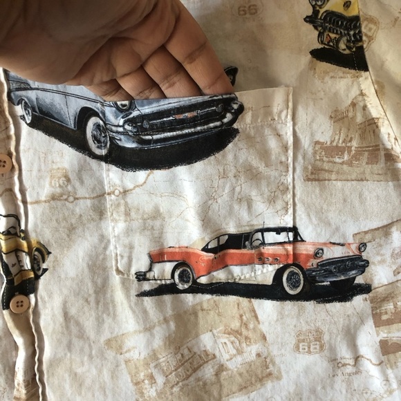 Clear Water Outfitters Button Down Men Shirt Size XXL Short Sleeve Classic Cars - Picture 7 of 16